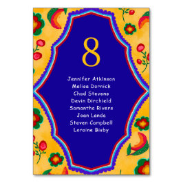 säte i Mexikanska gulten bröllop Bordsnummer