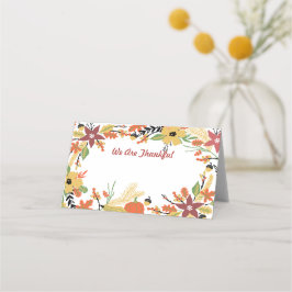 Säte- och gratulationskort för happy thanksgiving placeringskort