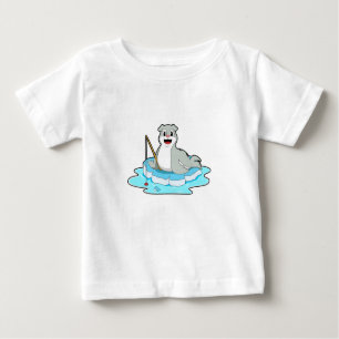 Säte vid fiske med fiskstav t shirt