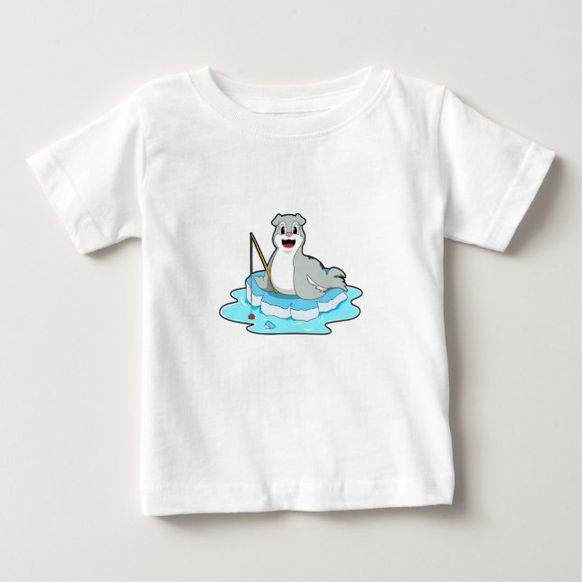 Säte vid fiske med fiskstav t shirt (Framsida)