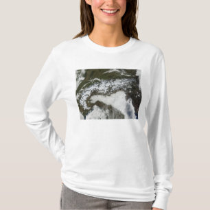 Satellit- avbilda av alpernabergskedjan tee shirt