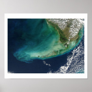 Satellit- avbilda av de Florida nycklarna Poster