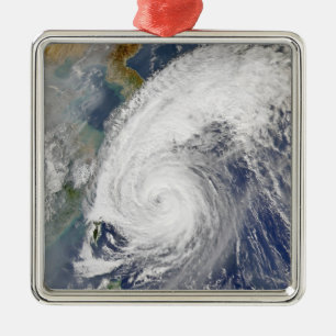 Satellit- avbilda av en typhoon julgransprydnad metall