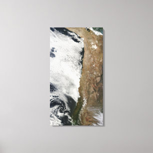 Satellit- beskåda av de Andes bergen Canvastryck