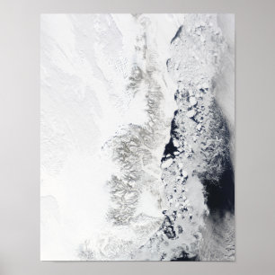 Satellit- beskåda av den östliga kusten av poster