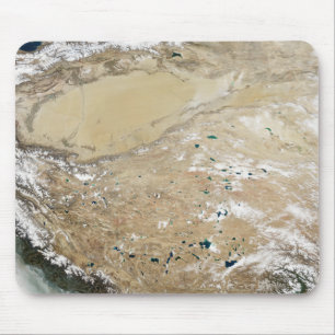 Satellit- beskåda av den tibetana platån musmatta