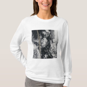 Satellit- beskåda av en aska putsar t-shirt