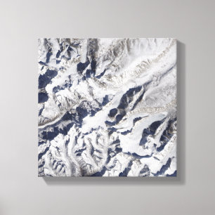 Satellit- beskåda av en Himalayan glaciär Canvastryck