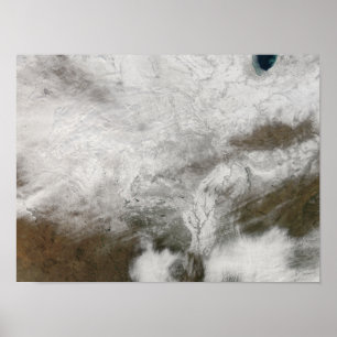 Satellit- beskåda av en sträng vinterstorm poster