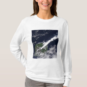 Satellit- beskåda av ett tjockt, ånga-rik putsar tee