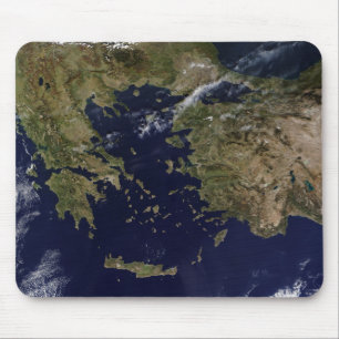 Satellit- beskåda av Grekland och Turkiet Musmatta