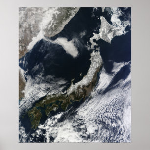 Satellit- beskåda av Japan Poster