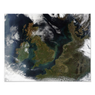 Satellit- beskåda av Northern Europe Fototryck