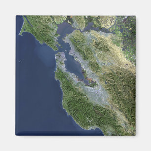 Satellit- beskåda av San Francisco, Kalifornien Magnet