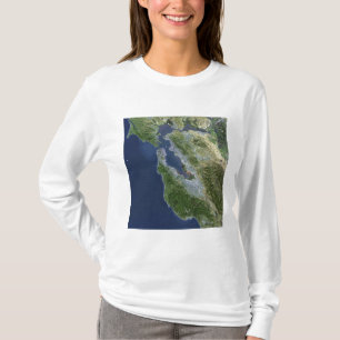 Satellit- beskåda av San Francisco, Kalifornien T-shirt