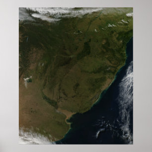 Satellit- beskåda av South America Poster