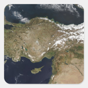 Satellit- beskåda av Turkiet Fyrkantigt Klistermärke