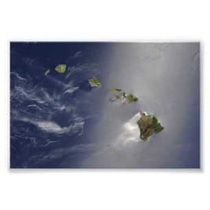 Satellit- hawaianska öar beskådar fototryck