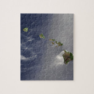 Satellit- hawaianska öar beskådar pussel