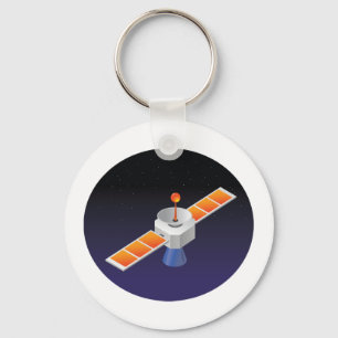 Satellit i rymden nyckelring