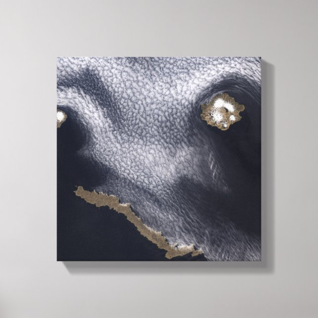 Satellitbild av Semisopochnoi-ön Canvastryck (Framsida)