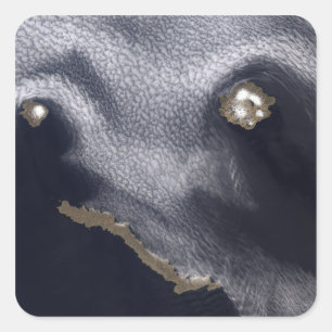 Satellitbild av Semisopochnoi-ön Fyrkantigt Klistermärke