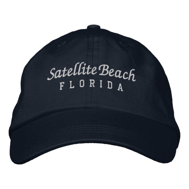 Satellite Beach Florida Embroired Baseball Hat Broderad Keps (Framsida)