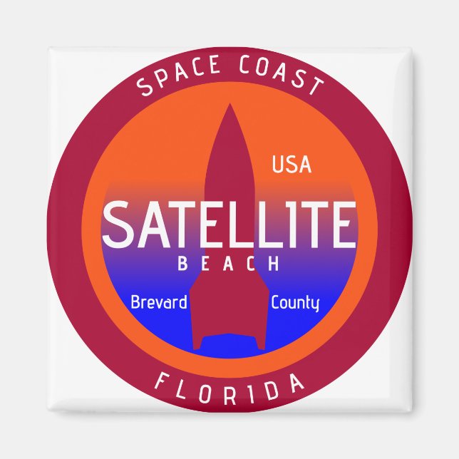 Satellite Beach Space Kusten Magnet (Framsidan)
