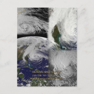 Satellite Collage View of Hurricane Sandy Vykort