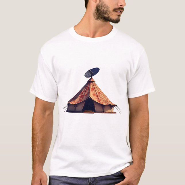 Satellite Pioneer Tält T Shirt (Framsida)