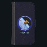 Satellite Spudnik för Idaho Space-programmet - 1 Samsung S4 Plånboksfodral<br><div class="desc">En humoristisk bild av en potatis som en satellit kallad "Spudnik-1", med gafflar som fungerar som antenn, i omloppsbana runt jorden. Lägg till din egen text. Jag har träffat människor som inte tror att Idaho är ett riktigt ställe. Andra vet att det är någonstans i överflygningsområdet, men det kan inte...</div>