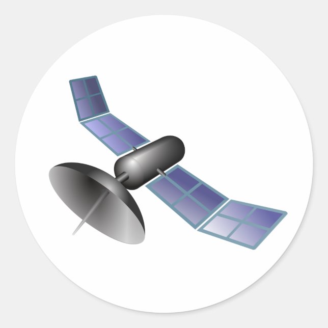 Satellite Stickers Runt Klistermärke (Framsida)