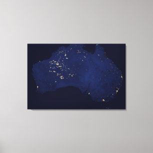 Satellite the Natt Ljus of Australia. Canvastryck