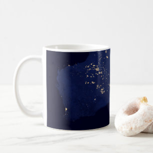 Satellite the Natt Ljus of Australia. Kaffemugg