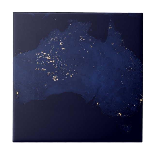 Satellite the Natt Ljus of Australia. Kakelplatta (Framsidan)
