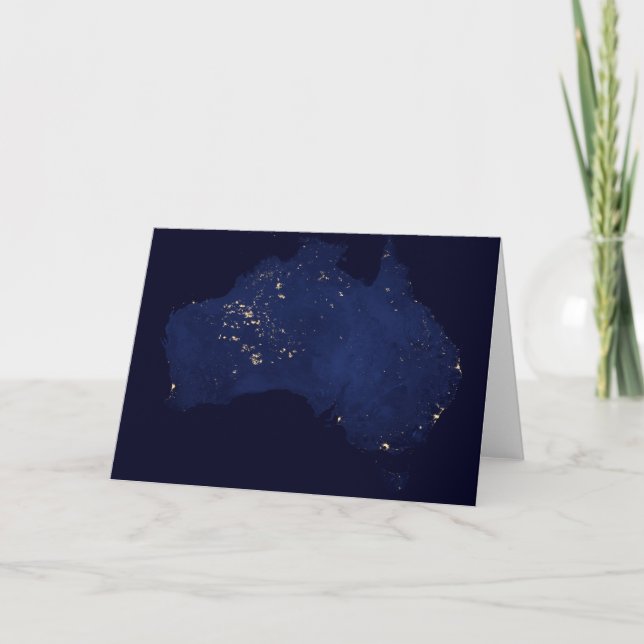 Satellite the Natt Ljus of Australia. Kort (Framsida)