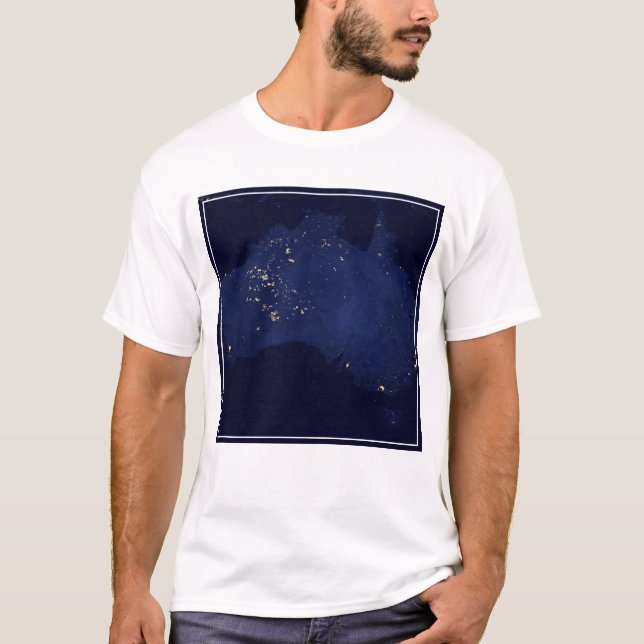 Satellite the Natt Ljus of Australia. T Shirt (Framsida)