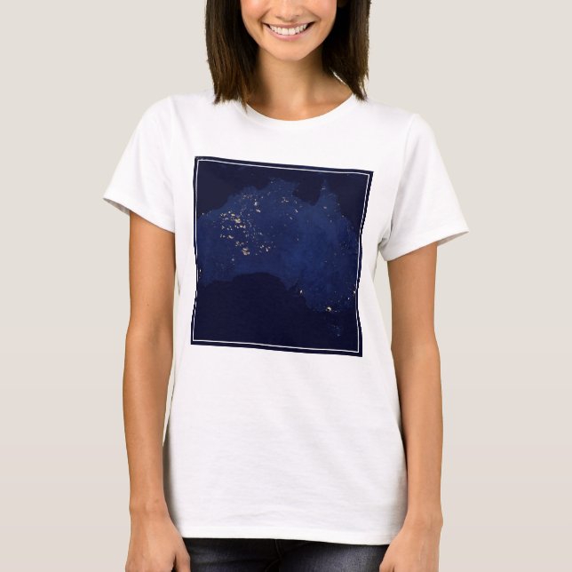Satellite the Natt Ljus of Australia. T Shirt (Framsida)