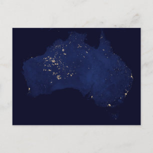 Satellite the Natt Ljus of Australia. Vykort