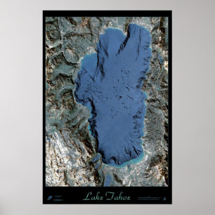 Satelliten sjö Tahoe California/Nevada poster