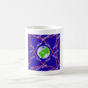 Satelliter Orbitande jord Kaffemugg