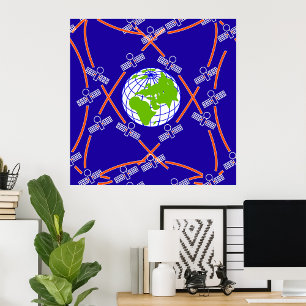 Satelliter Orbitande jord Poster