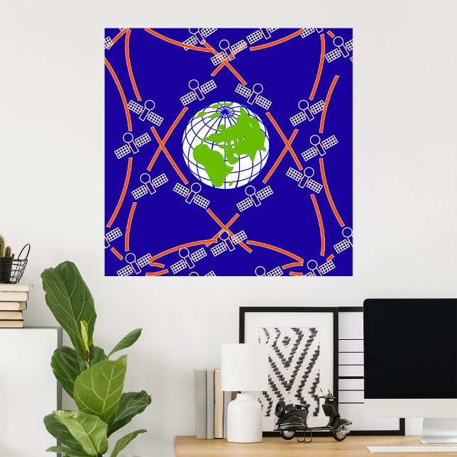 Satelliter Orbitande jord Poster (Skapare uppladdad)