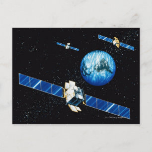Satellitorbitande jord vykort