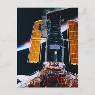 Satellitstart från rymdskyttel vykort