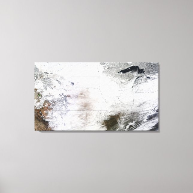 Satellitsyn på en kraftig vinterstorm över EU Canvastryck (Framsida)