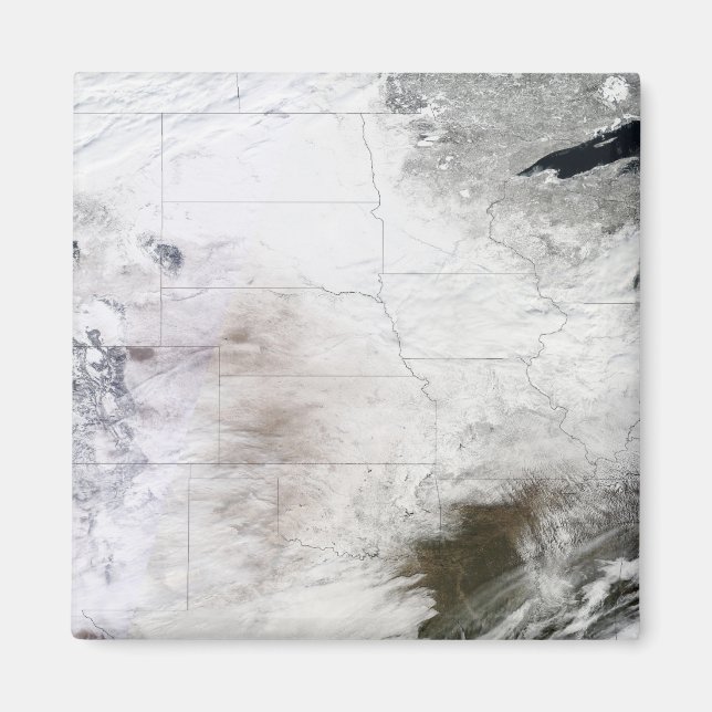 Satellitsyn på en kraftig vinterstorm över EU Magnet (Framsidan)