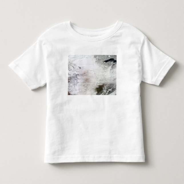 Satellitsyn på en kraftig vinterstorm över EU Tee Shirt (Framsida)