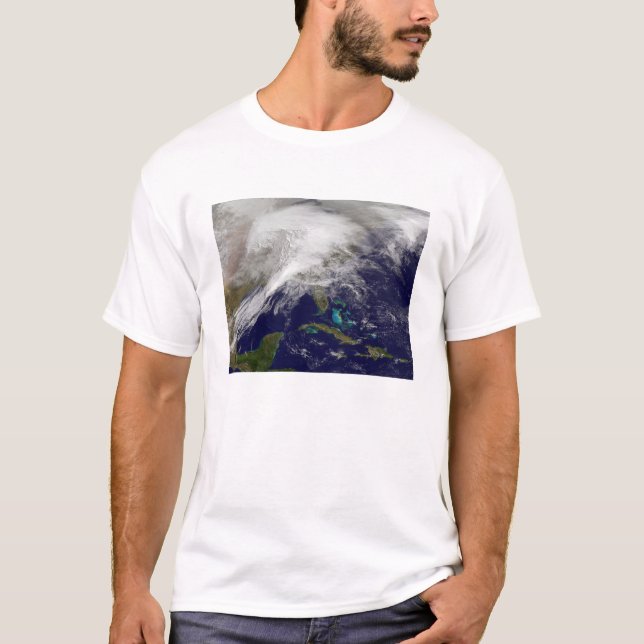 Satellitsyn på stormen under vintern t shirt (Framsida)