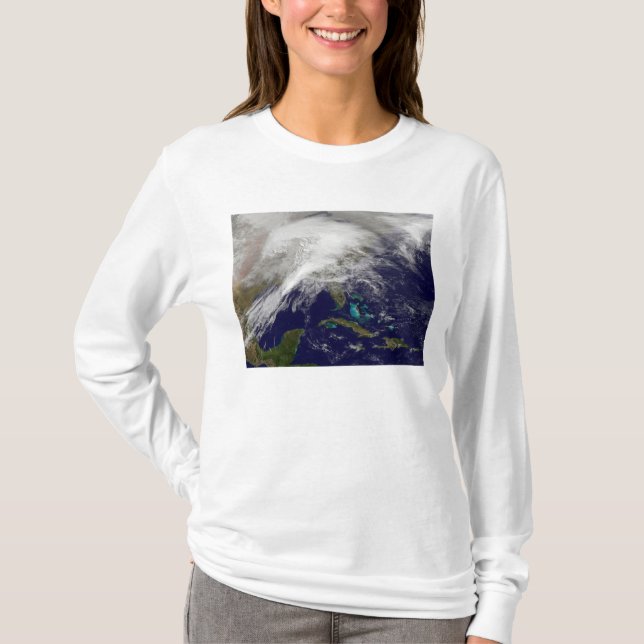 Satellitsyn på stormen under vintern tee shirt (Framsida)